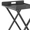 Homeroots Gray Aluminum Indoor Outdoor Tray Table 372274 - alternate 5